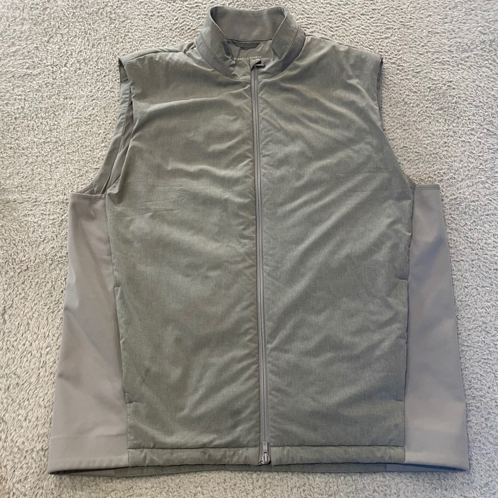 Holderness & Bourne The King Vest Mens XL Heathered Gray Full Zip Pritzker Logo‎
